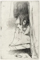 Lesen im Bett (Der Pantoffel) 1858